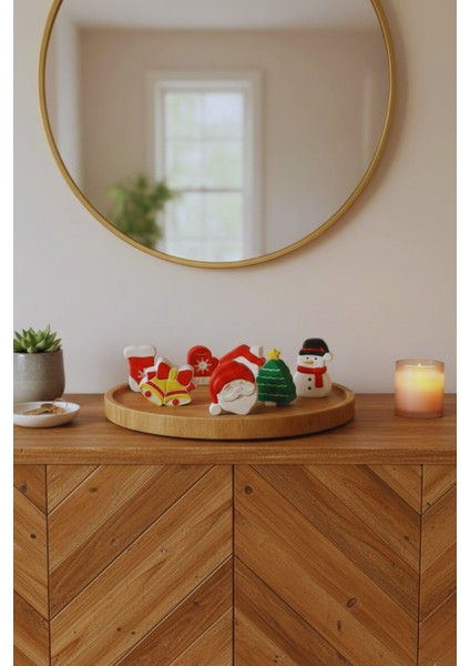 El Işçiliği Detaylı 7 Parça Yılbaşı Dekor Seti – Sevimli Noel Figürleri (6×4 Cm) indirimleri