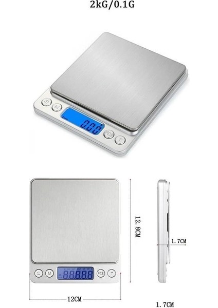 Dijital Hassas Mutfak Terazisi Hassas Tartı 2000 Gr/01 gr Hassasiyet