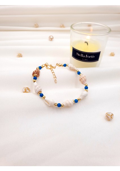 🐚 Doğal Deniz Kabuğu Kadın Bileklik | Altın Detaylı fiyatları