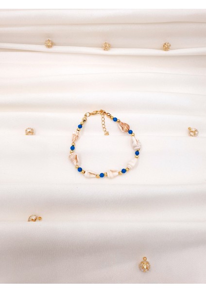 🐚 Doğal Deniz Kabuğu Kadın Bileklik | Altın Detaylı fırsatları