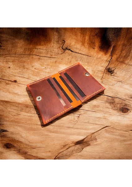 Hena El Yapımı Hakiki Deri Taba Renk Kart Cüzdan modelleri