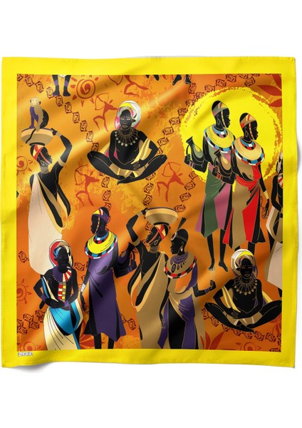 Afrika Desenli Bandana Fular