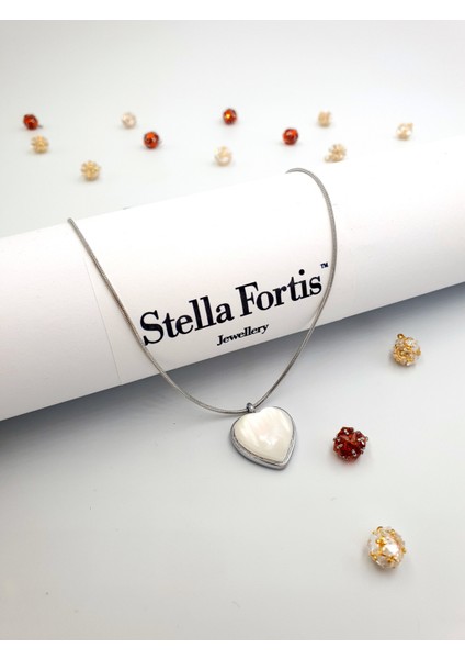 Kalp Tasarımlı Zarif Kolye - 316L Paslanmaz Çelik | Gümüş fiyatları