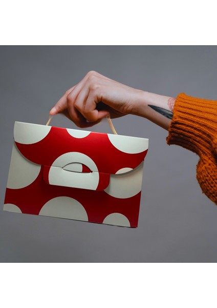 El Çantası Formunda Hediye Kutusu - 20X13X9 cm - Özel Tasarım Hediyelik Çanta