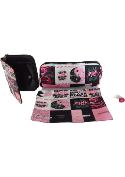 Yılbaşı Özel Hediye Seti Black Pink Cüzdan, Kalemlik, Bez Cüzdan fiyatları