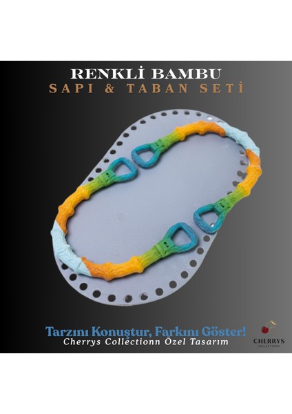 Renkli Bambu Çanta Sapı ve Çanta Tabanı Seti