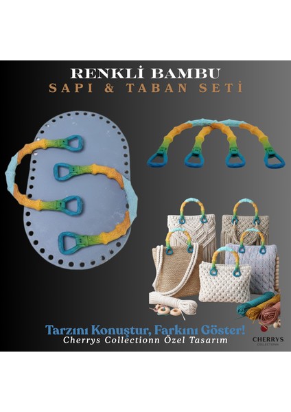 Renkli Bambu Çanta Sapı ve Çanta Tabanı Seti fırsatları
