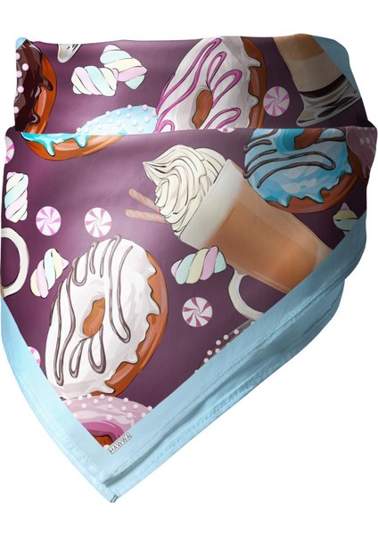 Tatlı Donut Desenli Bandana Fular modelleri
