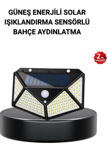 Bfs Solar Bahçe Lambası 100 LED Hareket Sensörlü Güneş Enerjili Aydınlatma