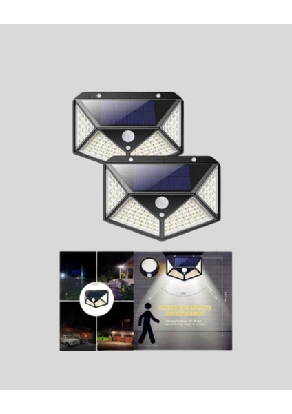 Bfs 100 LED Solar Lamba Hareket Algılamalı Bahçe Duvar Dış Mekan Aydınlatma modelleri