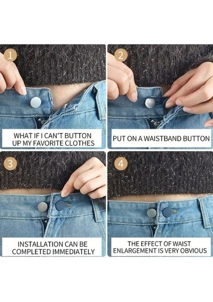 2 Li Bel Uzatma Klipsi, Pantolon Bel Uzatıcıları, Kadın Kot Pantolon, Etekler ve Elbise Tokaları