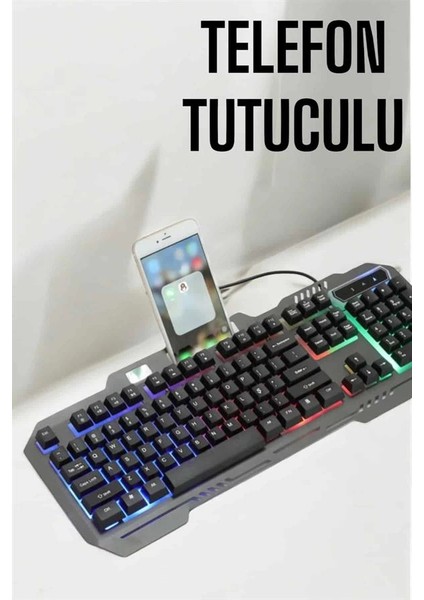 Bfs Oyuncu Klavyesi Q Klavye Rgb Işıklı Mouse Hediyeli modelleri