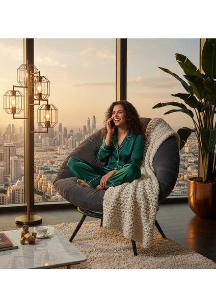 Geniş Oturma Alanlı Tekli Berjer Koltuk | Ergonomik Tv Koltuğu, Kitap Okuma Sandalyesi ve Dinlenme Koltuğu - Füme