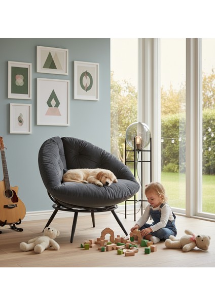 Geniş Oturma Alanlı Tekli Berjer Koltuk | Ergonomik Tv Koltuğu, Kitap Okuma Sandalyesi ve Dinlenme Koltuğu - Füme modelleri