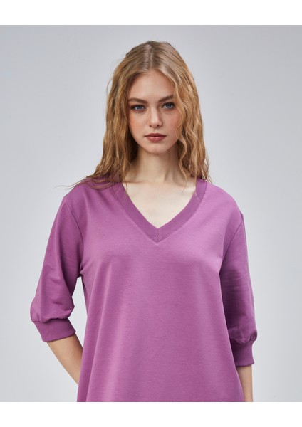 Kadın V Yaka Truvakar Kol Oversize Elbise fiyatları