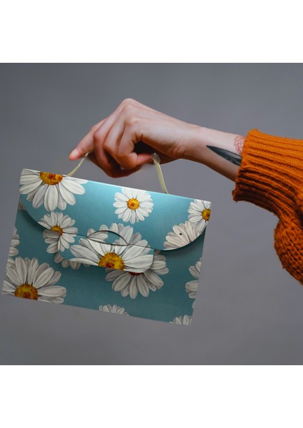 El Çantası Formunda Hediye Kutusu - 20X13X9 cm - Özel Tasarım Hediyelik Çanta