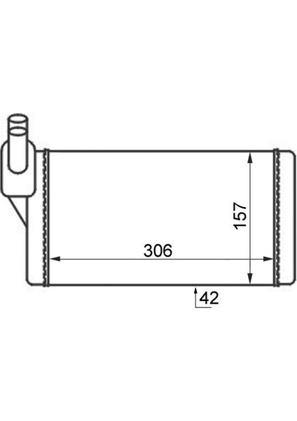 AH47000S Kalorifer Radyatörü Vw Transporter T4 1.9d-Td-2.0d-2.4d-2.5d-Td Arka 306X157X42 Ac /- 701819031A-701819031B