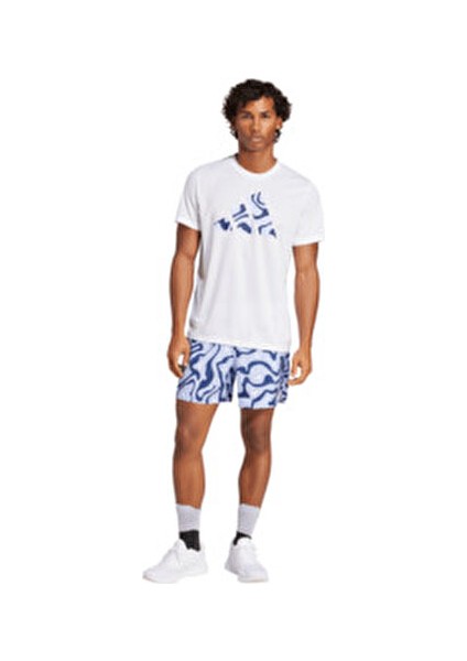 Erkek Koşu Tişörtü CLIMACOOL Teknolojisiyle Ter Emici Beyaz Desenli indirimleri