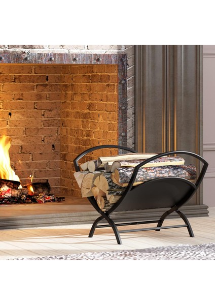 Dekoratif Katlanabilir Metal Kelebek Şömine Odunluk Standı