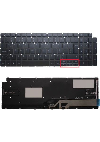 Dell 3501, 3502, 3505, 5505, 5584, P90F002 Klavye Siyah Tr Işıklı Tr