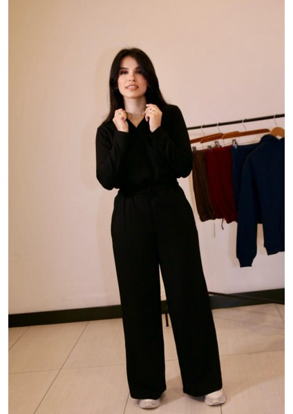 Kadın Polo Yaka Rahat Modal Takım