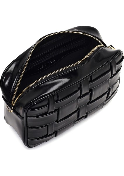 Kadın Siyah Uzun Askılı Örgülü Çapraz Çanta 25WBD274229