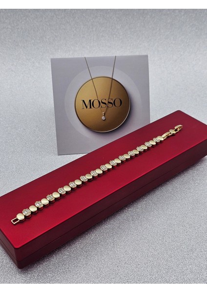 Xuping Oval Baget Taşlı Gold Renk Çelik Bileklik fiyatları