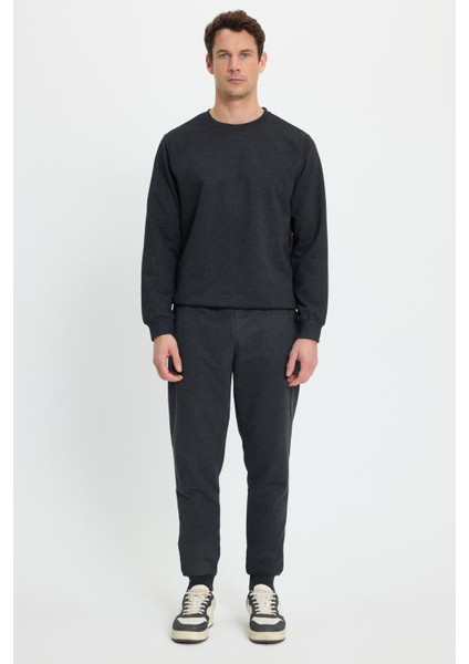 Erkek Relax Fit Pamuklu 2 Iplik Yumuşak Dokulu Bisiklet Yaka Antrasit Eşofman Takımı indirimleri