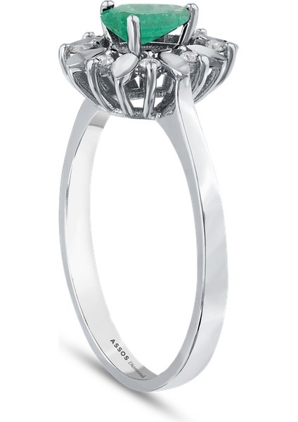 0.06 Karat Zümrüt Taşlı Pırlanta Yüzük fiyatları