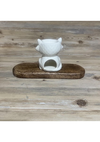 Sevimli Beyaz Tilki Figürlü Seramik Buhurdanlık / Aroma Terapi Lambası ve Tealight Mumluk modelleri