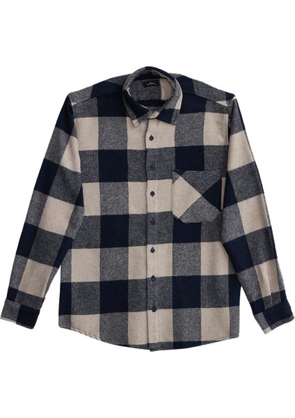 Erkek Regular Fit Klasik Kesim Kareli Cepli Oduncu Gömlek