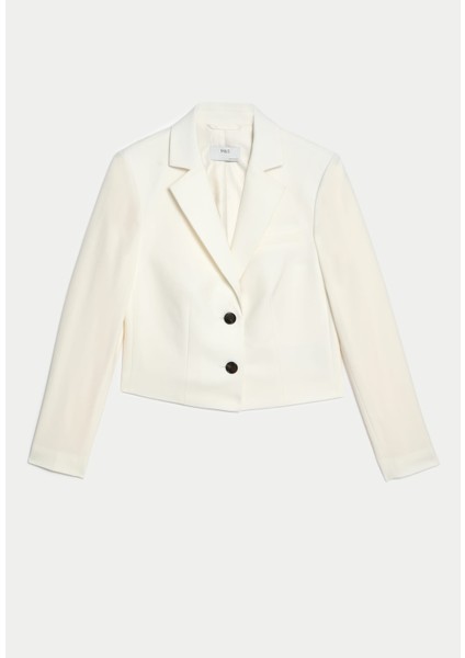 Tailored Fit Crop Yün Blazer Ceket
