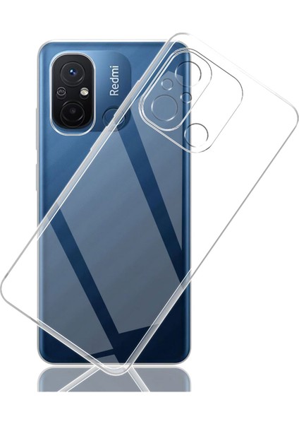 Xiaomi Redmi 12C ile Uyumlu Kılıf Şeffaf Kamera Korumalı Esnek Silikon Telefon Kılıfı Kapak