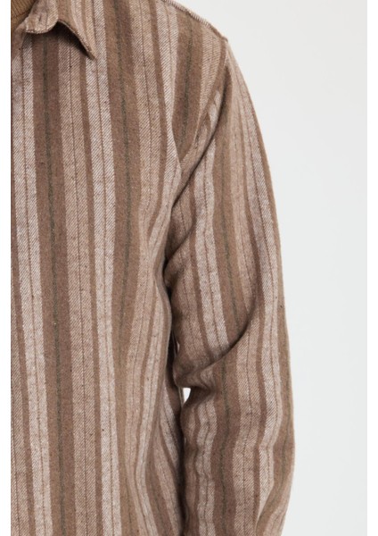 Erkek Relax Fit Rahat Kesim Spor Yaka Çizgili Oduncu Gömlek modelleri