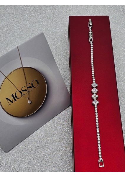 Su Yolu 4 Yoncalı Model Gümüş Renk Çelik Bileklik modelleri