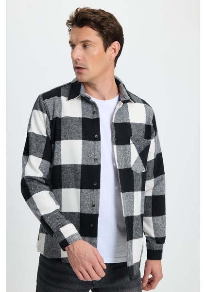 Erkek Regular Fit Klasik Kesim Kareli Cepli Oduncu Gömlek fiyatları
