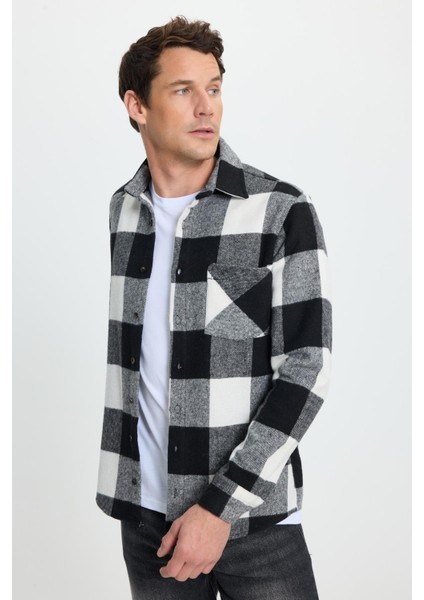 Erkek Regular Fit Klasik Kesim Kareli Cepli Oduncu Gömlek indirimleri