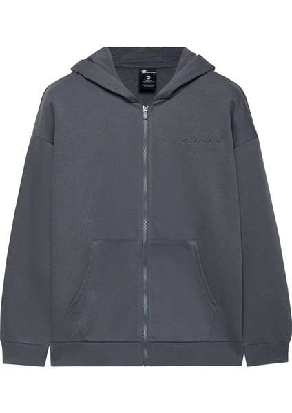 M Essential Full Zip Hoodie Sweatshirt Erkek Gri Sweatshirt S2610014-3998