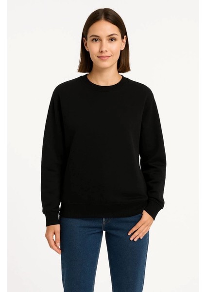 Üç Iplik Düz Bisiklet Yaka Sweatshirt fırsatları