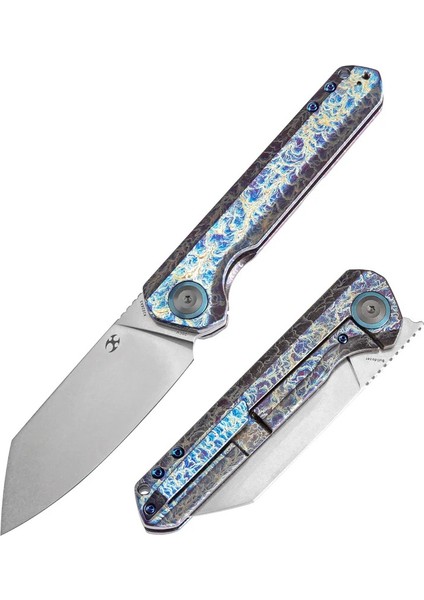 Buldozer | Ön Filpper Titanyum Lightning Strike Finish Saplı | CPM-20CV Çelik Çakı | K1028A5