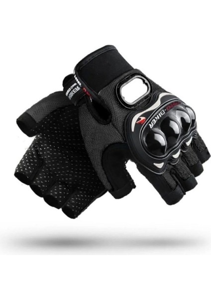 Kısa Motorsiklet Eldiveni Siyah Yazlık