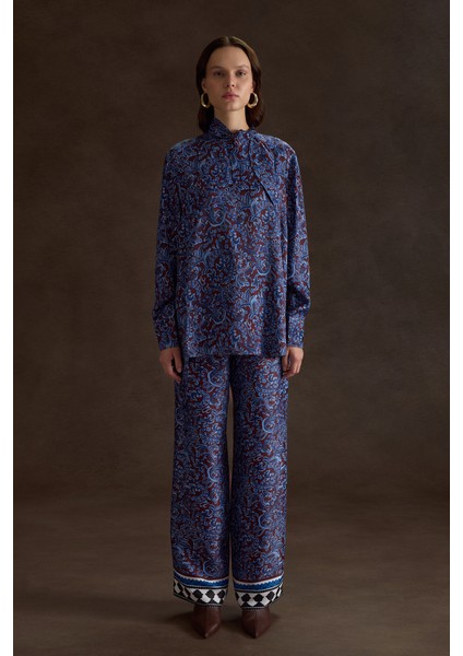 Desenli Viscon Pantolon