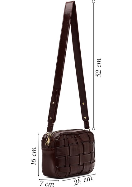 Kadın Bordo Uzun Askılı Örgülü Çapraz Çanta 25WBD274229 fiyatları