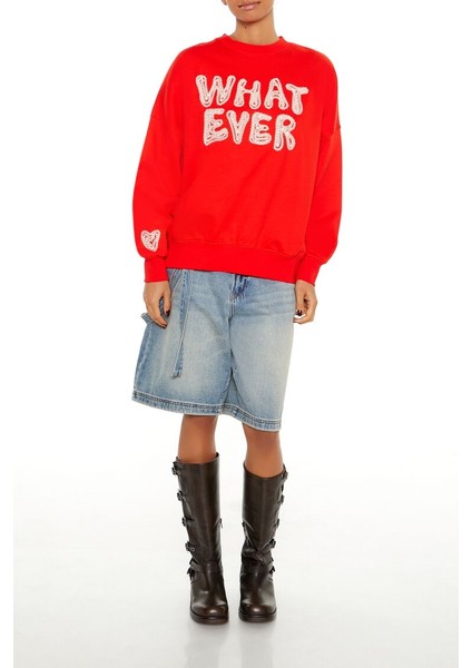 What Ever Yazılı Sweatshirt fırsatları
