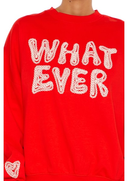 What Ever Yazılı Sweatshirt indirimleri