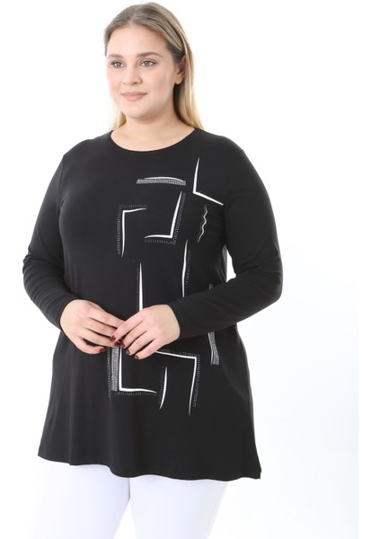 Kadın Büyük Beden Desenli Taş Baskılı Tunik fiyatları