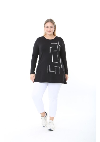 Kadın Büyük Beden Desenli Taş Baskılı Tunik fırsatları