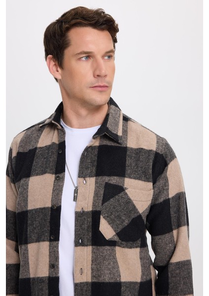 Erkek Regular Fit Klasik Kesim Kareli Cepli Oduncu Gömlek fiyatları