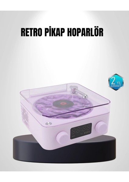 Bfs Bluetooth Retro Pikap Hoparlör 360 Derece Ses Projektörlü Gece Lambası Çok Fonksiyonlu