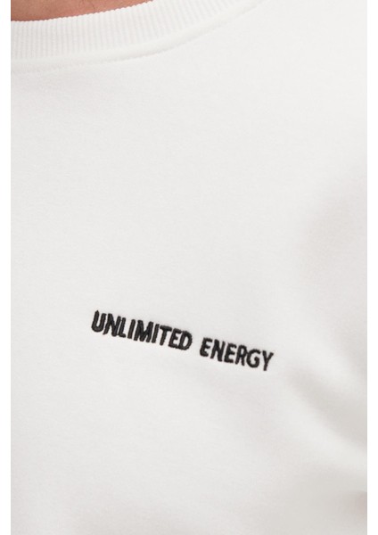 Erkek Relax Fit Pamuklu 3 Iplik Yumuşak Dokulu Içi Polarlı Bisiklet Yaka Beyaz Eşofman Takımı modelleri